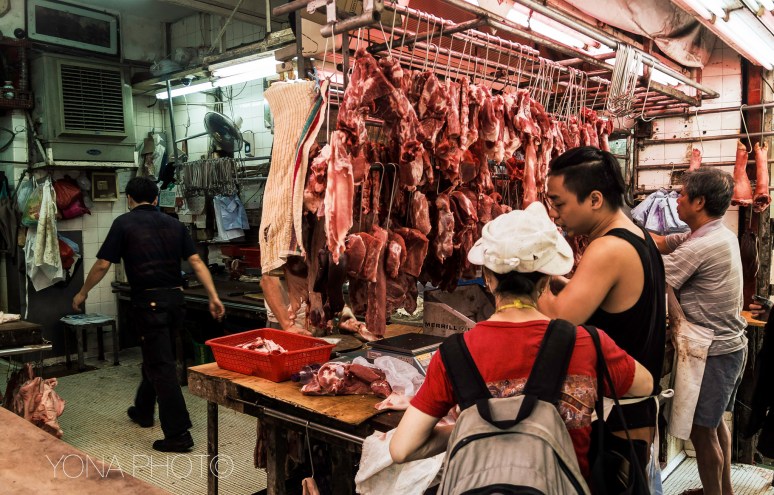 The meat market in Hong Kong Island