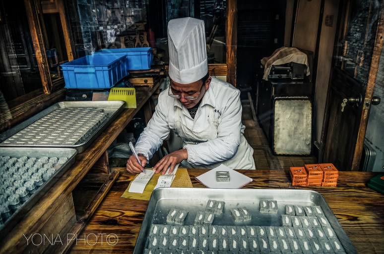 Pastry Chef in his cookie laboratory